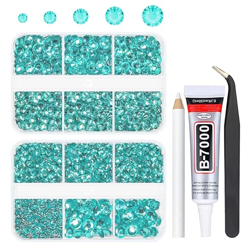 3060 diamantes de imitación de resina aguamarina para manualidades, diamantes de imitación de resina azul lago con parte trasera plana de 0.079 in a
