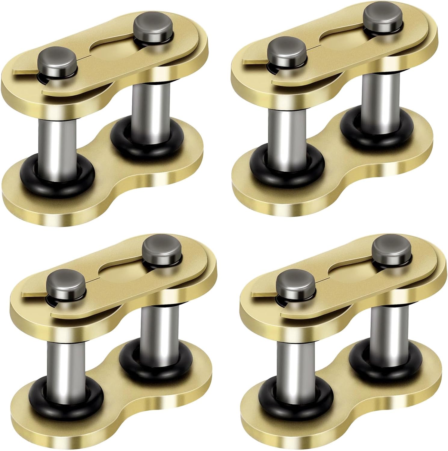 #520 Chain Master Link 2 Pack, Gold 520 O-Ring Motorcycle Chain Connecting Link, Heavy Duty Roller Chain Connector Links for Motorcycle Dirt Bike ATV Quad Pitpro Agricultural Machine Tractors