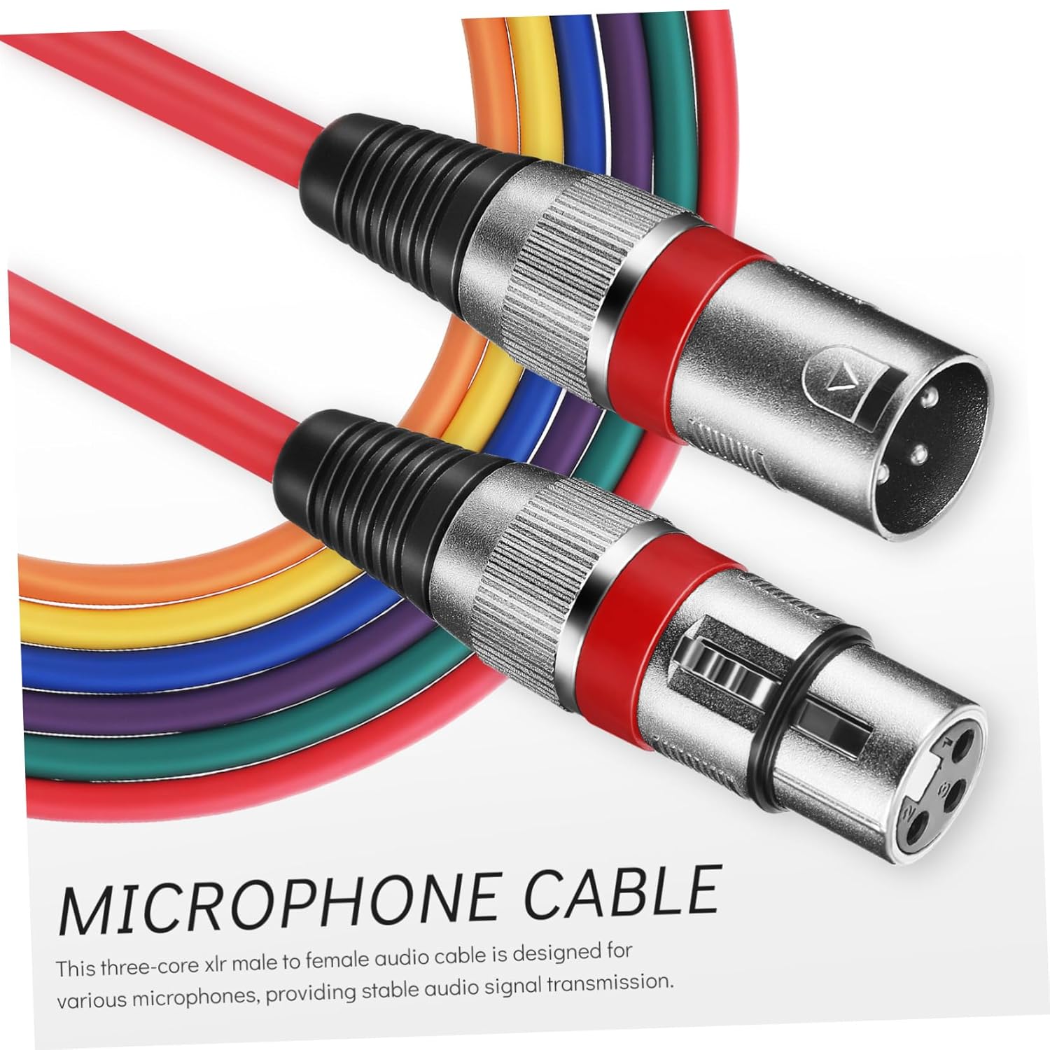 1set Microphone Cable Male to Female Mic Cord and Easy to Use Colors for Speakers and Audio Equipment