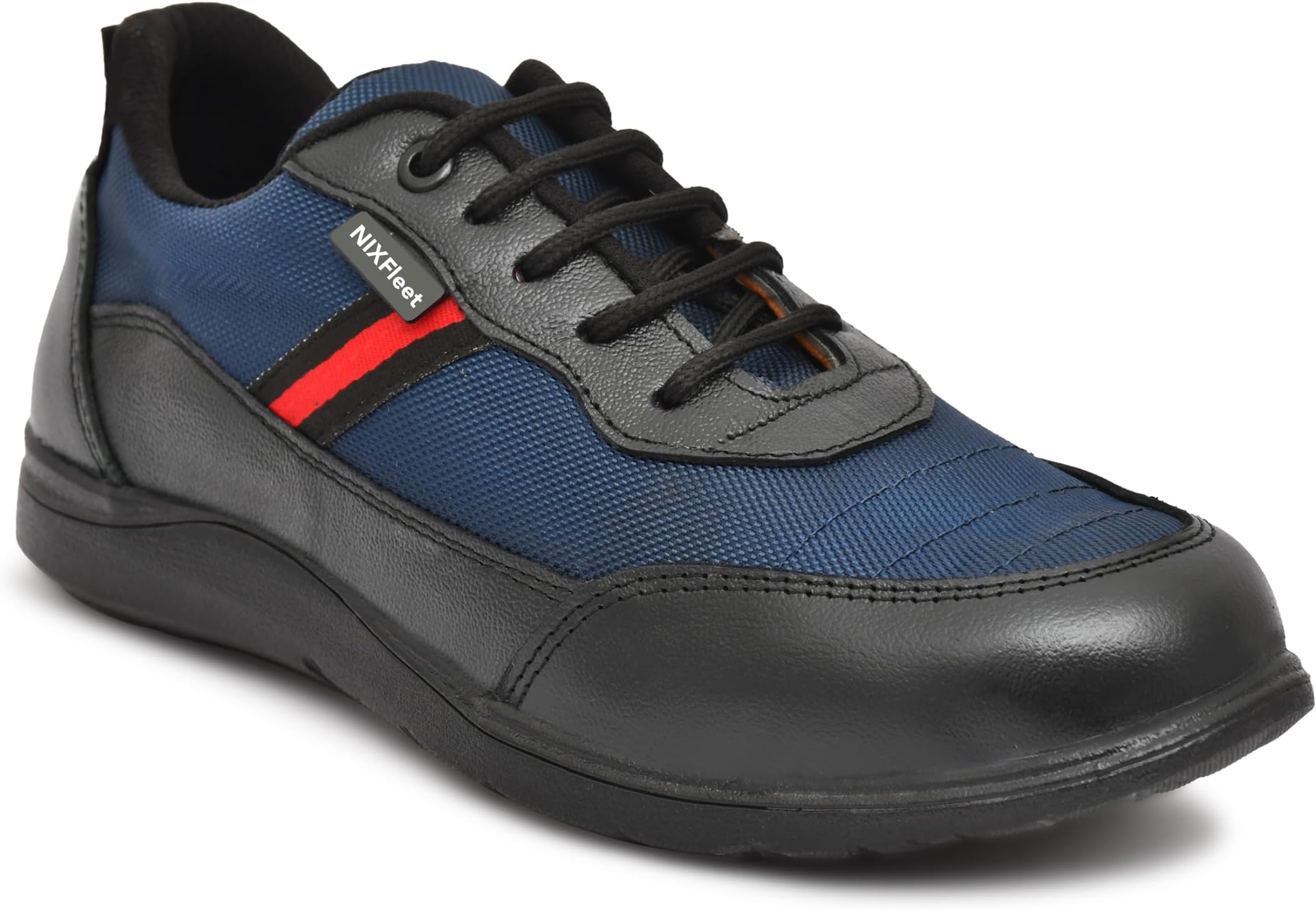 Steel Toe Sports Look Safety Shoes for Men: Stylish and Sturdy Heavy-Duty Footwear with Slip-Resistant Outsole Blue Size UK8