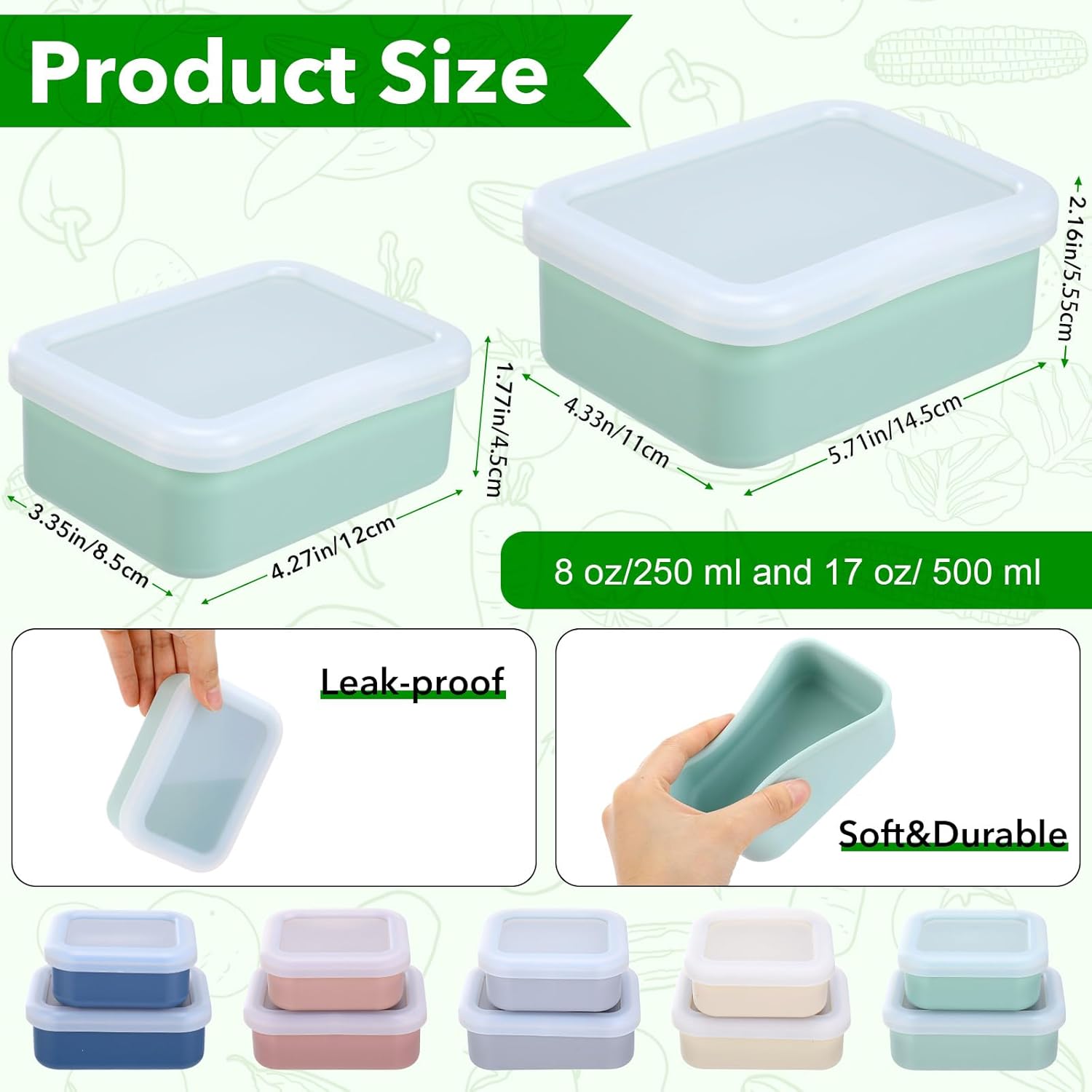 Blushtier 10 Pcs Silicone Freezer Molds with Lid Reusable Meal Prep Containers Silicone Soup Freezer Molds Food Preserving Ice Tray for Portion Control Soups Sauces Stews, 5 Colors (1 Cup, 2 Cup)