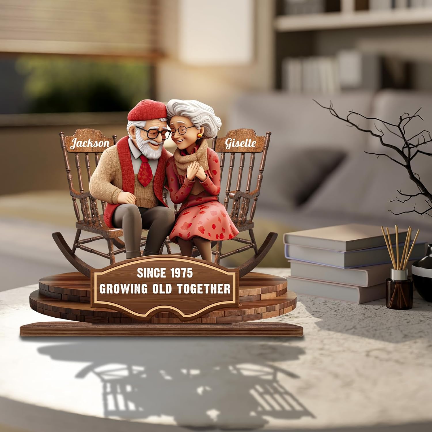 Personalized Growing Old Together Wooden Plaque Custom Couple Ornaments Gift for Husband Wife Anniversary Wedding - Image 4