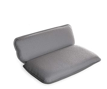 BINO | Non-Slip Cushioned Bath Pillow with Suction Cups, Silver | Spa Pillow Bath Pillows for Tub | Neck and Back Support | Bathtub Pillows | Tub Rest Accessories