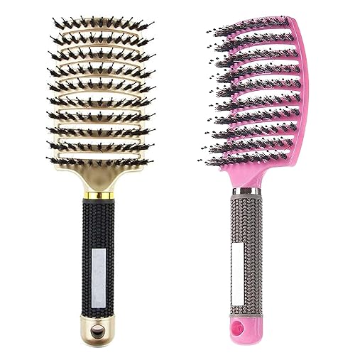 Hairstreaq Cepillo desenredante, curvado y ventilado para desenredar en húmedo o seco, para hombres, mujeres y niños, largo, grueso, fino, rizado y