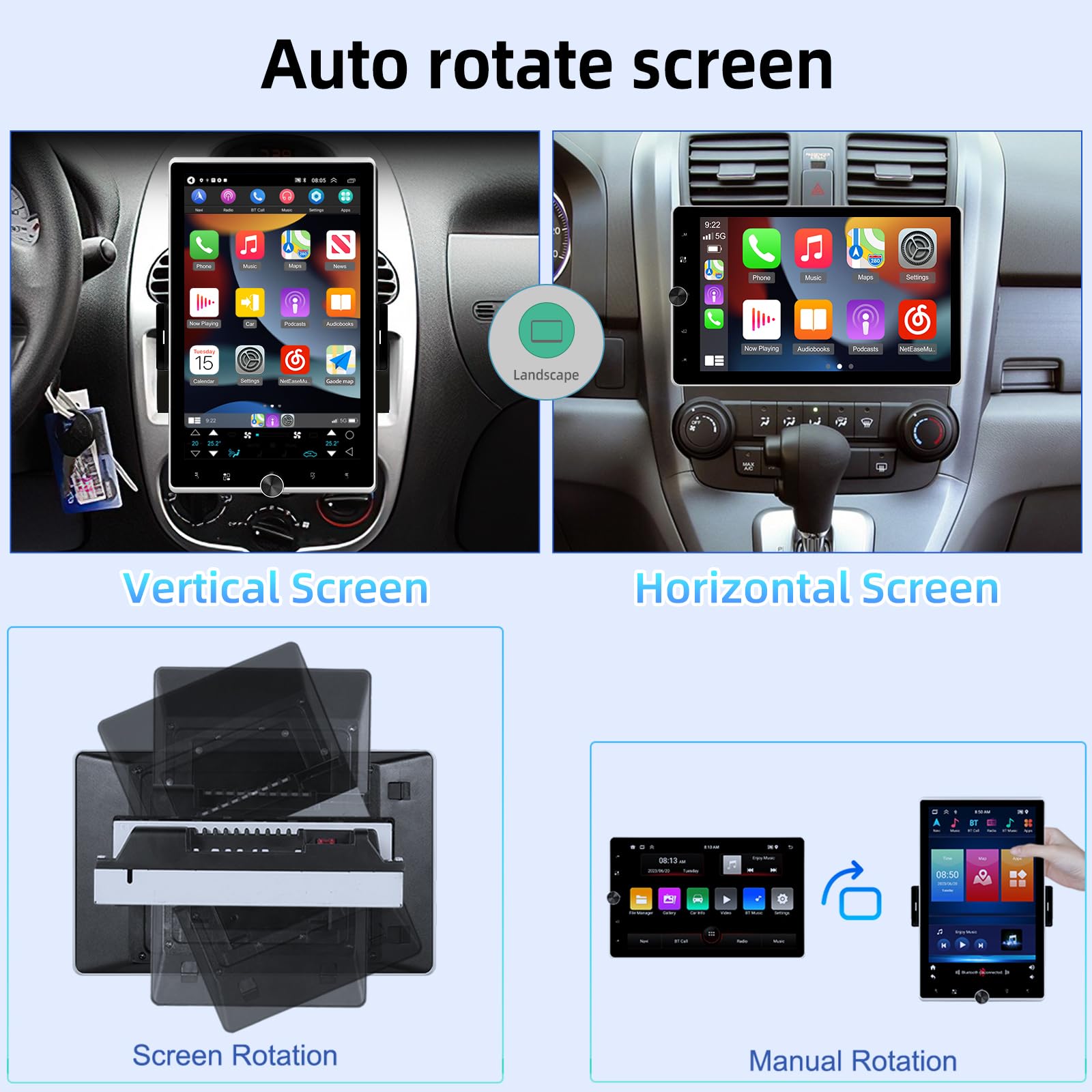 Amazon.com: [2G+64G] Android 13 Rotatable Single Din Vertical Car