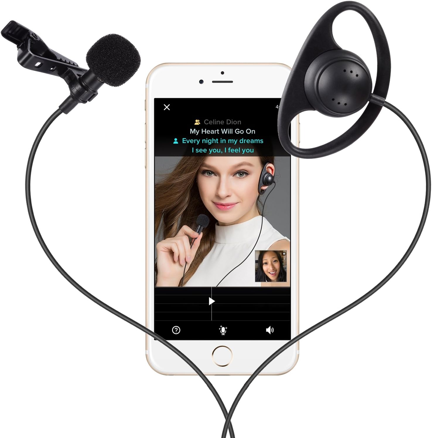 Music Recording Set, PChero Mini Portable Recording Condenser Microphone and Headset Kit for iPhone iPad iPod, Perfect for TikTok, Whatsapp Chatting, YouTube Recording