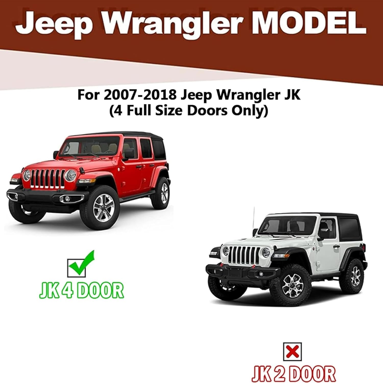 Running Boards Compatible with 2007-2018 Jeep Wrangler JK JKU Unlimited 4 Doors Double Cab/Crew Cab,4.4" D Side Nerf Steps,Heavy-Duty Steel Carbon Steel Nerf Bars,Non-Slip Surface