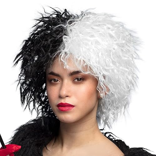 Boland 86035 - Peluca para adultos, negro y blanco para mujer, peluca para Halloween o carnaval, peluca…