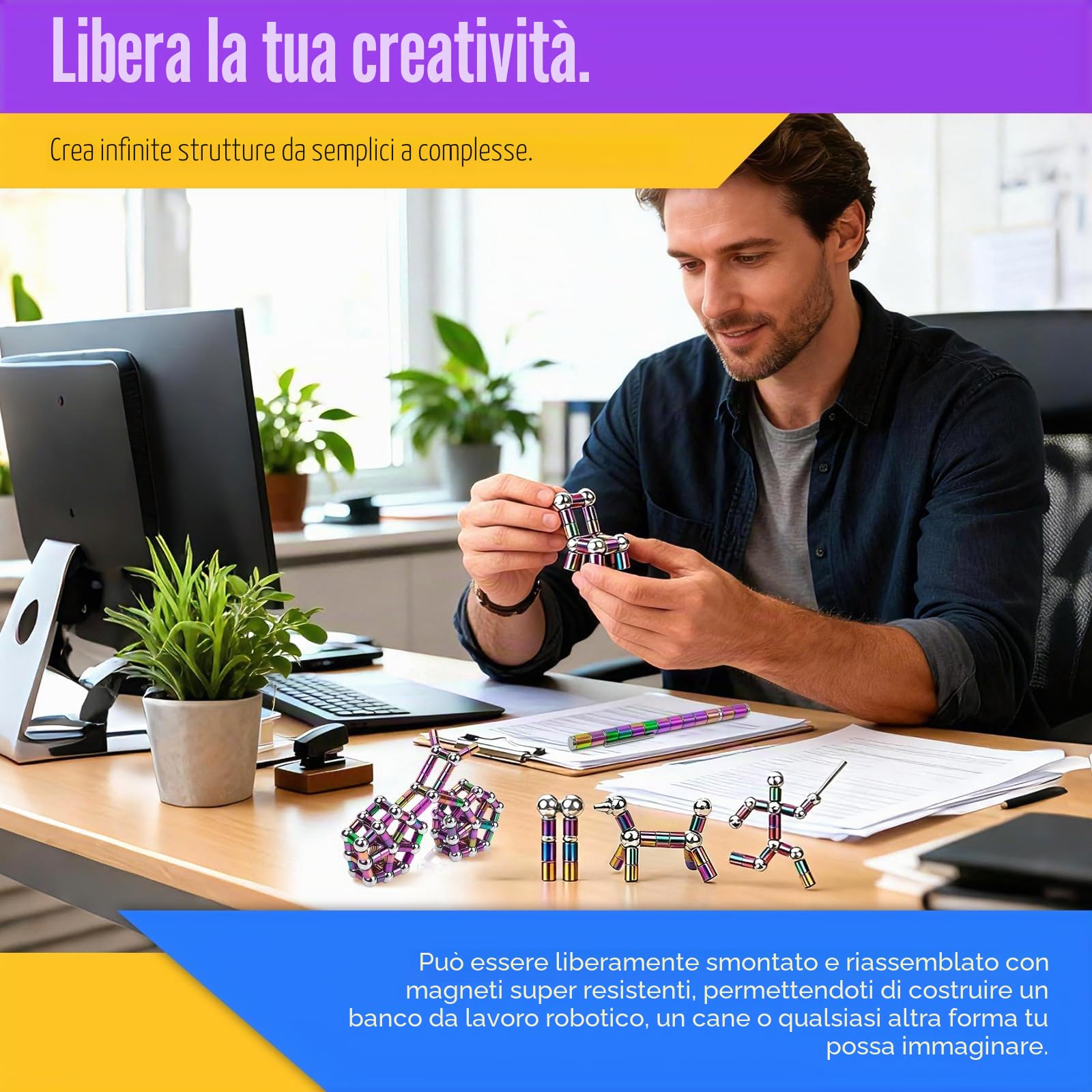 RoserRose Penna Magnetica, Fidget Pen, Pregalo Uomo Compleanno, Regalo Anniversario per Lui, Decompressione Multifunzionale per Scrittura, Regalo Creativo per Uomo, Donna & Adolescenti