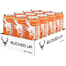 Bucked Up Drive Hydration and Energy | Zero Sugar Electrolyte Drink with GeniusPure Alpha-GPC & 50mg Natural Caffeine | No Artificial Colors | Performance Hydration Beverage | 12 Pack, 16 fl oz Cans | Mango Mandarin