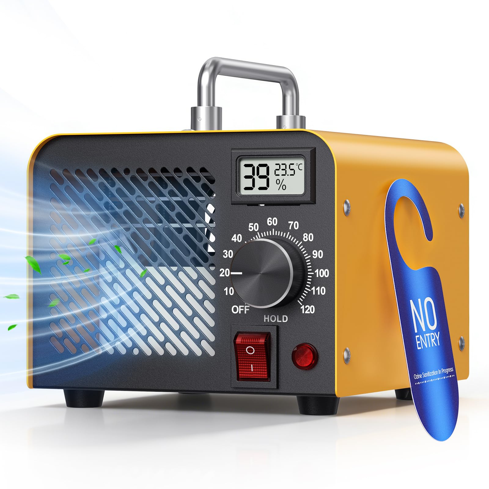Generatore di ozono 60000 mg/h, purificatore d'aria con ozono per 320 m², con timer da 120 minuti e termoigrometro, ideale per eliminare odori come fumo, animali domestici, cucina (versione base)