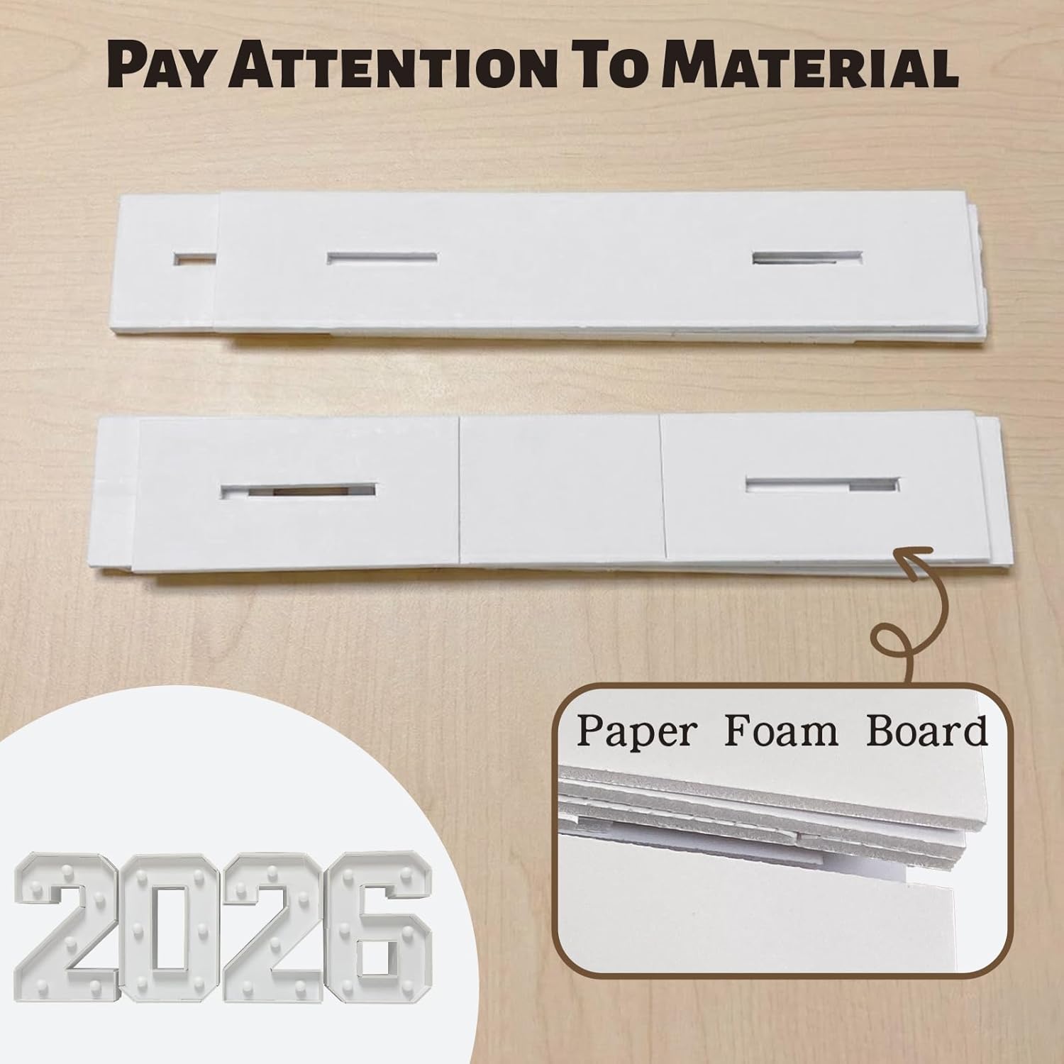 2026 Graduation Decorations - 1FT Marquee Light Up Number For 2026 Graduation Party Decorations ， Suitable For Decoration At Kindergarten, Preschool, High School, And College Graduation Parties