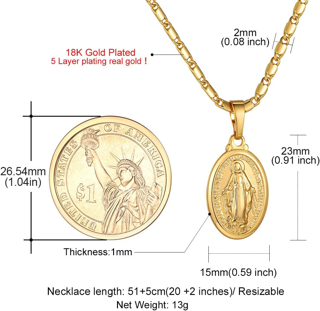 GOLDCHIC JEWELRY Cross INRI Crucifix Pendant Necklace, Virgin Mary Miraculous Medal Necklaces, Jesus Christain Jewelry - Image 7