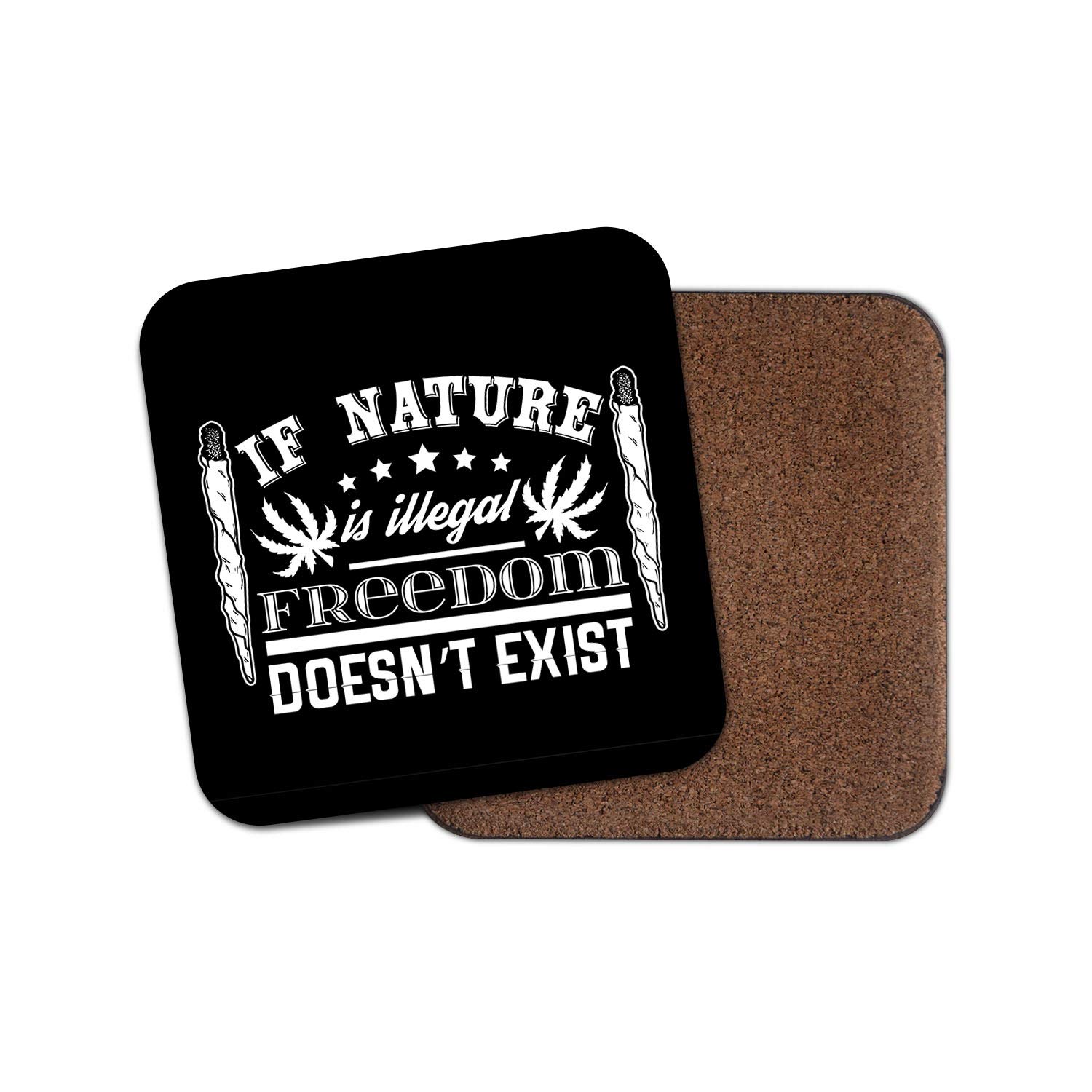 Destinationvinyl Multicolor 1 X Legalise Weed Coaster - Freedom Marijuana Cannabis Dope Spliff #14473