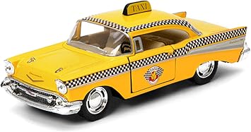 KiNSMART 1957 Chevy Bel Air Coupe Classic Taxi Cab 5" 140 Scale Die Cast Metal Model Toy Car
