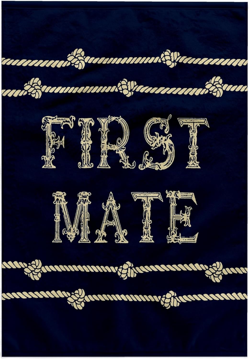 3dRose Knotted Rope and Text First Mate in Ivory Over Navy Blue 22x30 Bath Hand Pool Towel