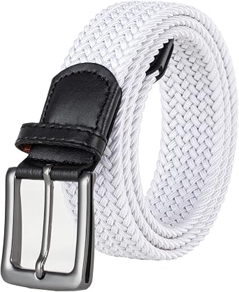 Casual Braided Belts for Men - Mens Fabric Woven Stretch for Golf Pants Shorts,1 1/2"