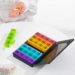 XL Large Weekly Pill Organizer 4 Times a Day, 7-Day Pill Boxes and Organizer AM PM, Big Compartments Pill Case, Monthly Medication Organizer 31 Days Dispenser for Fish Oils | Extra-Large Fits Fish Oils, Detachable Daily Trays, Secure Snap-Lid, Monthl