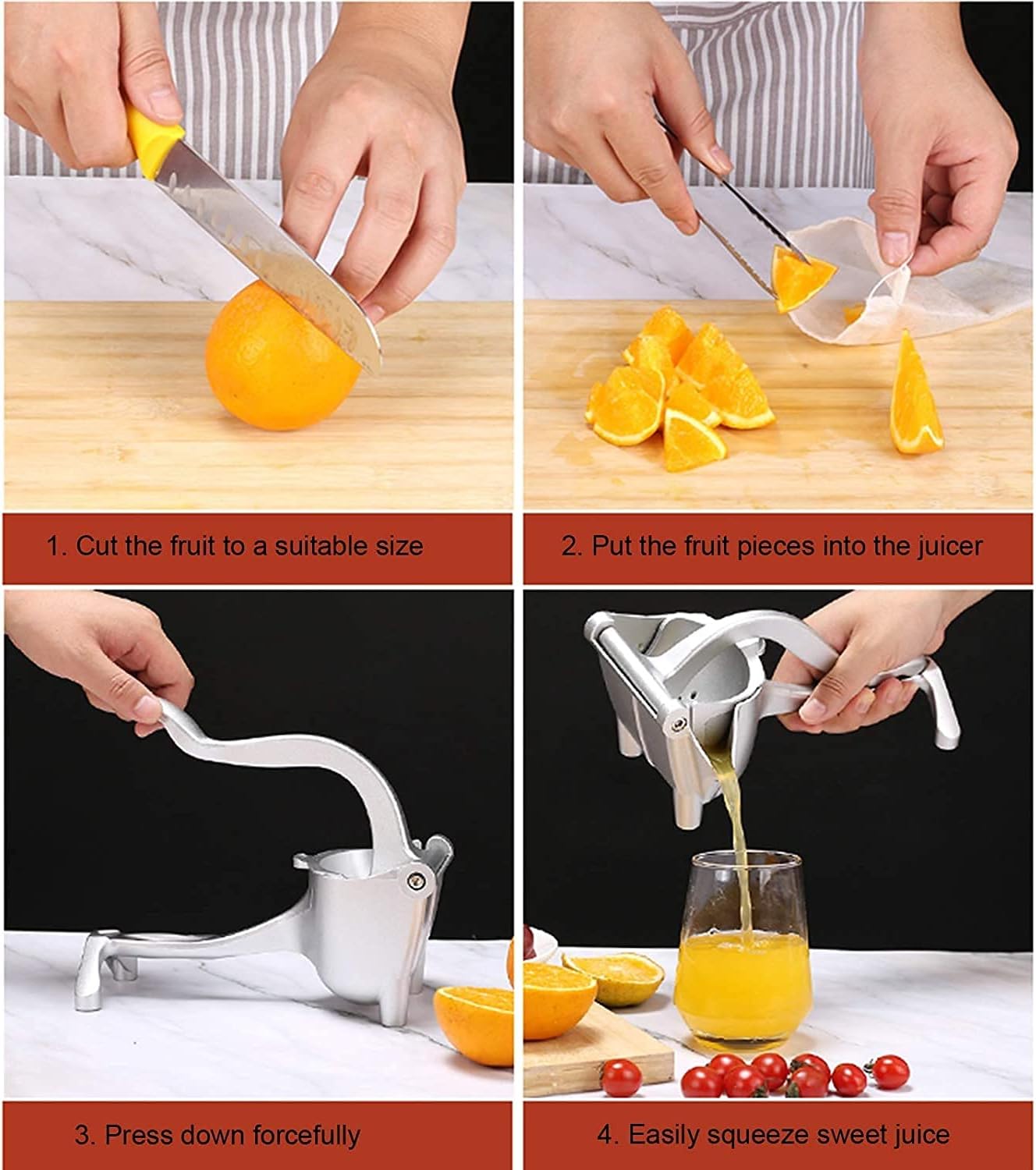 Manual juicer Aluminum Alloy Fruit Squeezer Heavy-Duty Single-Pressure Lemon Juicer Press Handheld Fruit Juice Squeezer for DIY Citrus Juicer