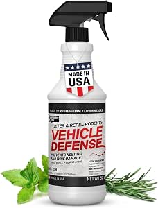 Exterminators Choice Vehicle Defense Spray - 32 Ounce Peppermint Car Spray for Mice & Rats - Rat Protection for Car Engine - Anti Squirrel Solution for Vehicles & Trucks