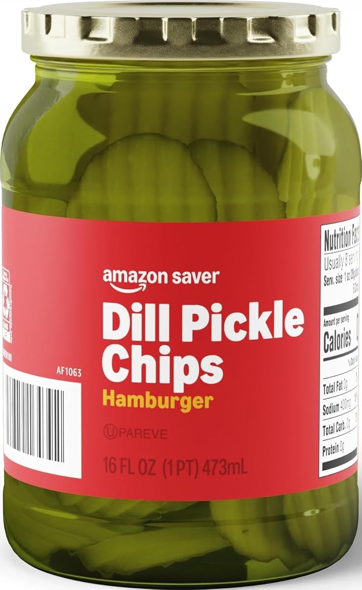 Amazon Saver, Hamburger Dill Pickle Chips, 16 Fl Oz