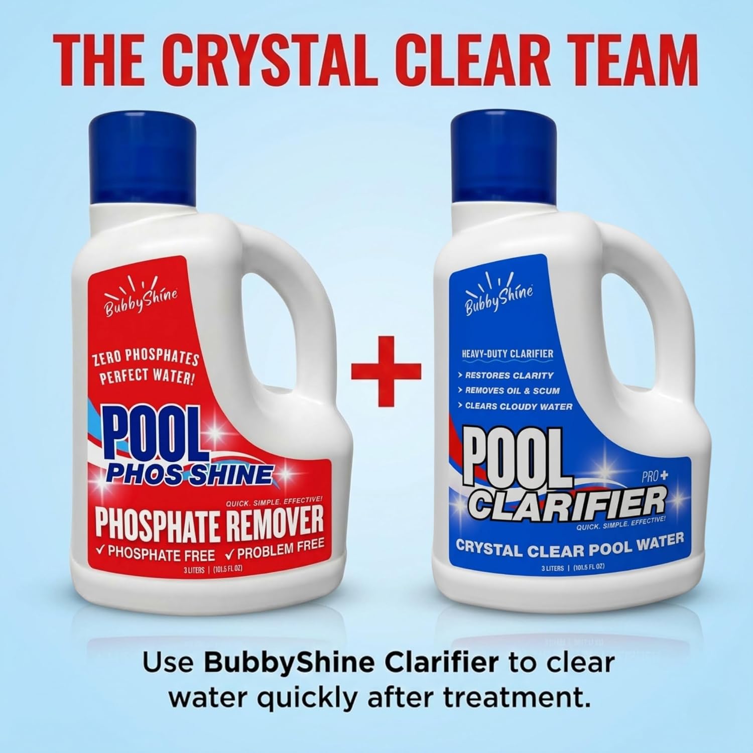 Phosphate Remover Pool Treatment – 3 L (101.5 fl oz) – Liquid Pool Chemicals, Skimmer-Pour Application, Easy Cap Measure, ppb Dosing Guide, Filter-Friendly Clarity Support – BubbyShine