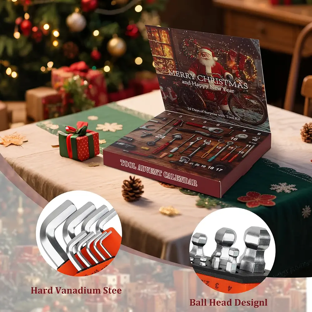 Werkzeug-Adventskalender mit 24 Teilen und Tasche, Foto 4