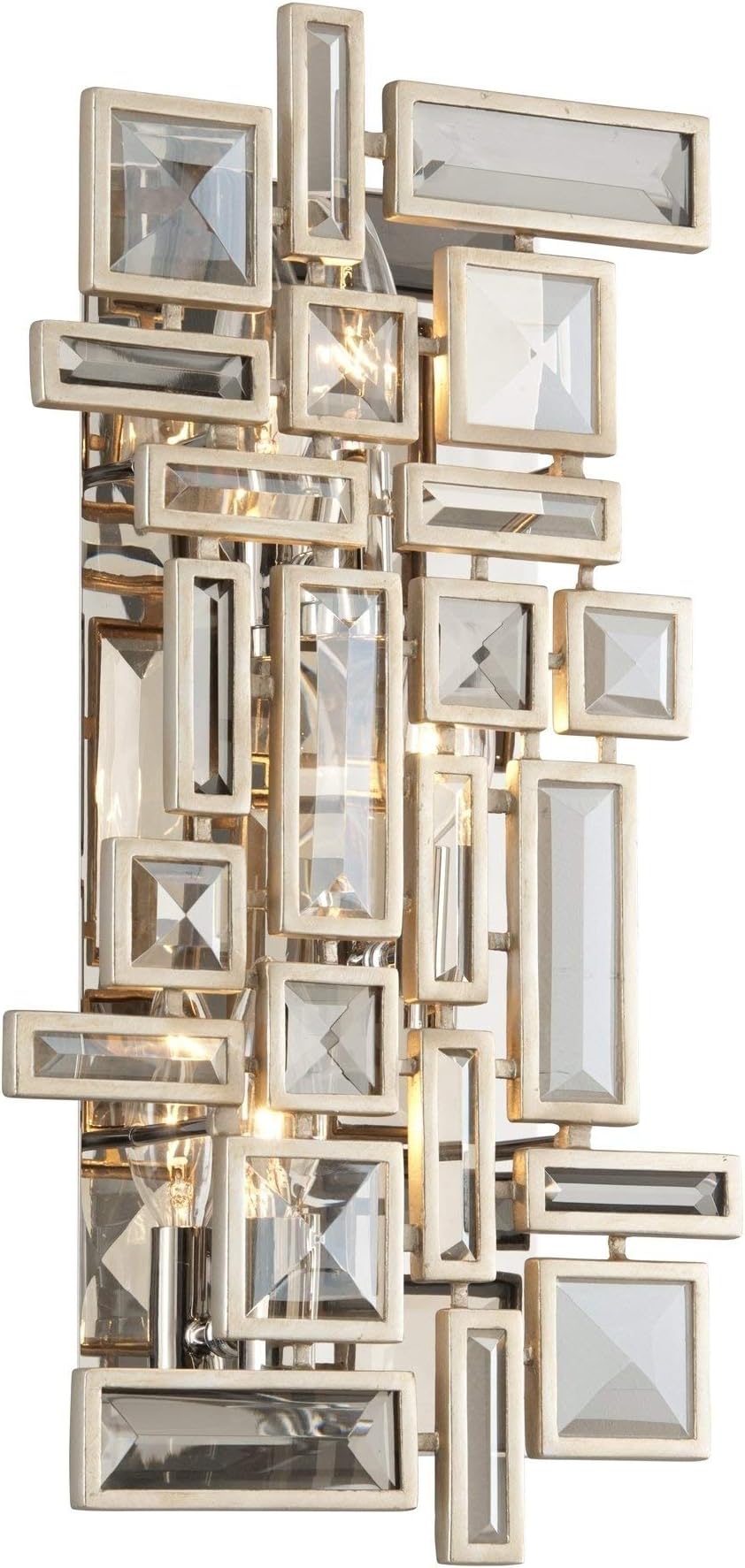Corbett 178-13, Method Crystal Wall Sconce Light, 60 Watts, Tranquility Silver Leaf Nickel