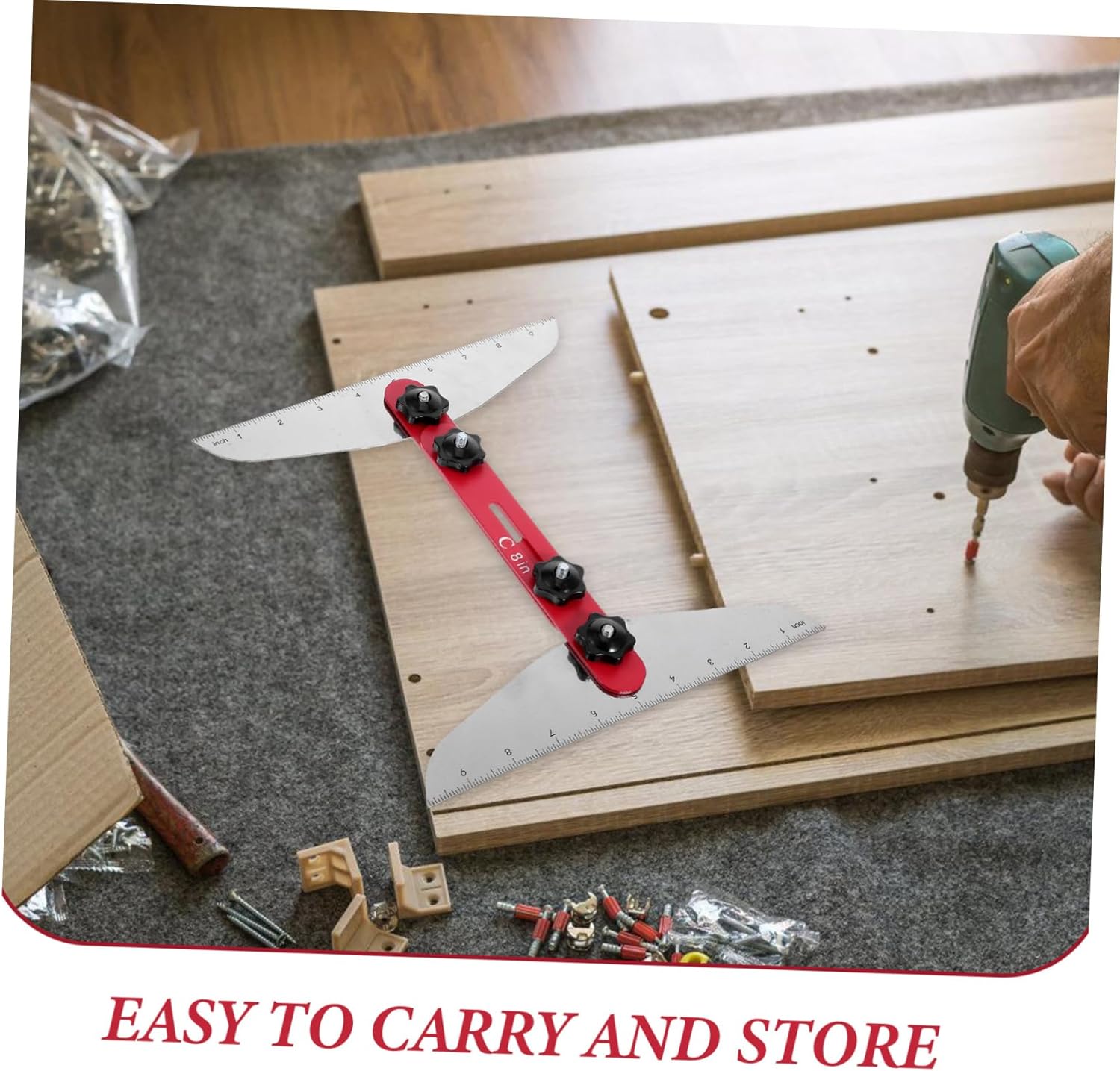 NUOBESTY Multi-Functional Stair Tread Gauge Template Tool Metal Measuring Tool for Precise Angles and Depth for Woodworking and Home Renovation Projects 1 Set