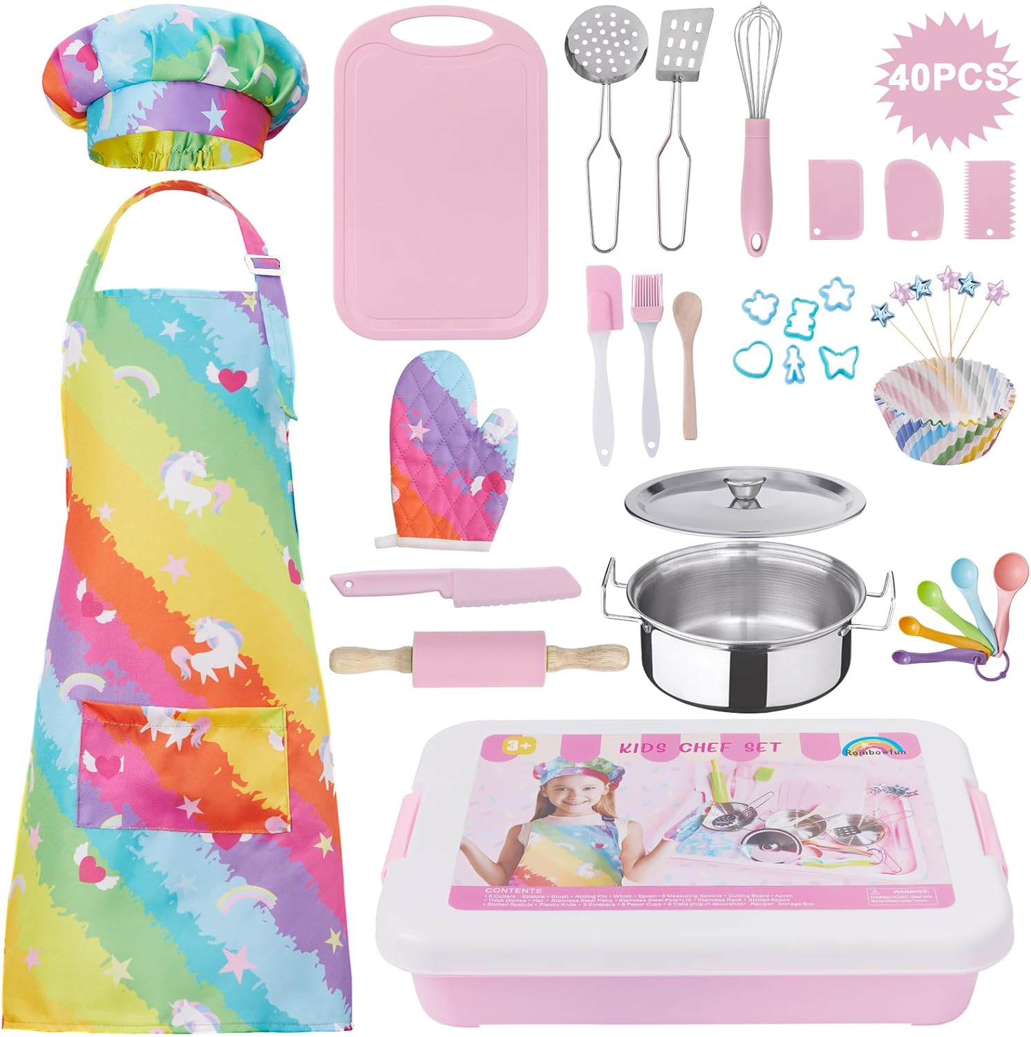 42 Pieces Kids Real Cooking Set,Kids Knife Set, Kids Baking Set,Cookware,Kids Play Pots and Pans,Mini Stainless Steel Pretend Play Cooking Toys,Apron and Chef Hat for Girls,Sensory Toys 42 Pieces Kids Real Cooking Set,Kids Knife Set, Kids Baking Set,Cookware,Kids Play Pots and Pans,Mini Stainless Steel Pretend Play Cooking Toys,Apron and Chef Hat for Girls,Sensory Toys