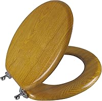 Vista 12 de Angel Shield - Asiento de inodoro de chapa de madera natural con bisagras de metal, fácil de limpiar, antiarañazos, estándar americano