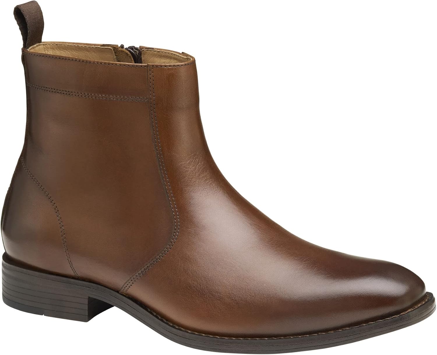 Johnston & Murphy Mens Lewis Zip Boot Tan Full Grain Liberia  display picture 2