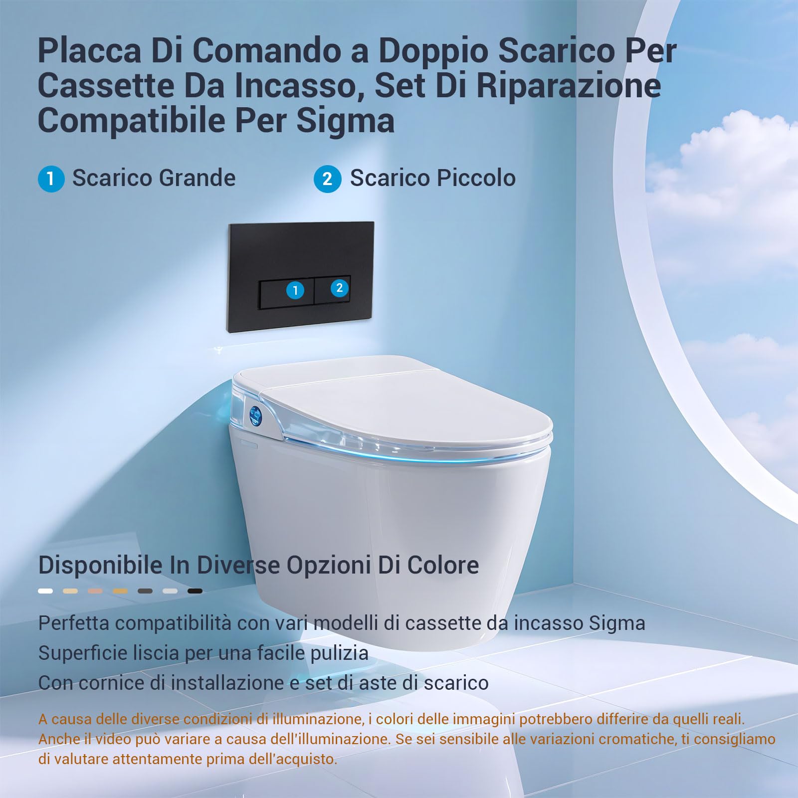 Mendorio Placca di Comando WC, Compatibile con Geberit Sigma, UP300 e UP320, Piastra Doppio Scarico, Dimensioni 243×163 mm, Completa di Set di Leve di Scarico e Telaio di Montaggio (Nero).