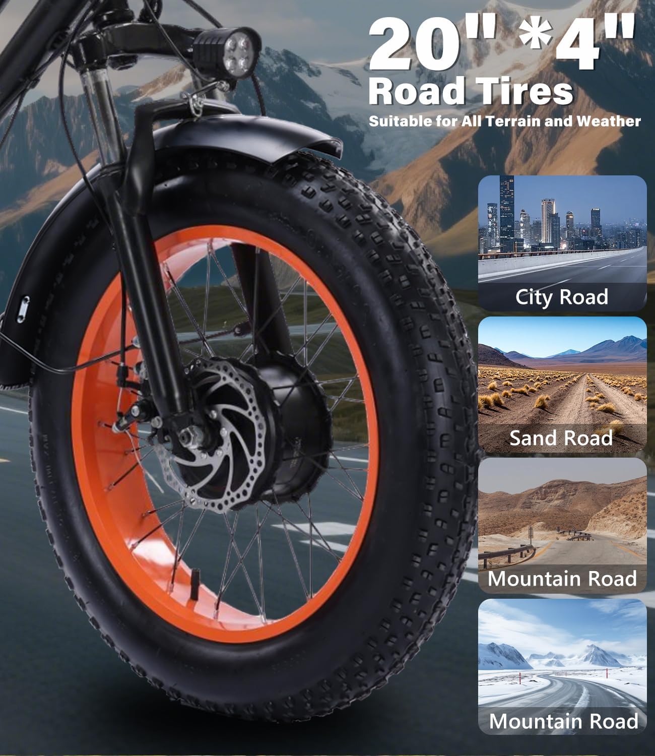 Electric Tricycle for Adult ETrike 3 Wheel Ebike 3 Wheels Bicycle Powerful 500W Motor 48V15AH Lithium Battery Max 20MPH 20 * 4.0” Fat Tire E-Tricycle Electric Trike 04Orange
