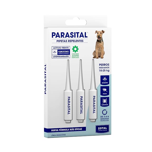 Zotal Parasital Pipetas Antiparasitarias para Perros Medianos (10-25 kg) 3 pipetas por Blíster