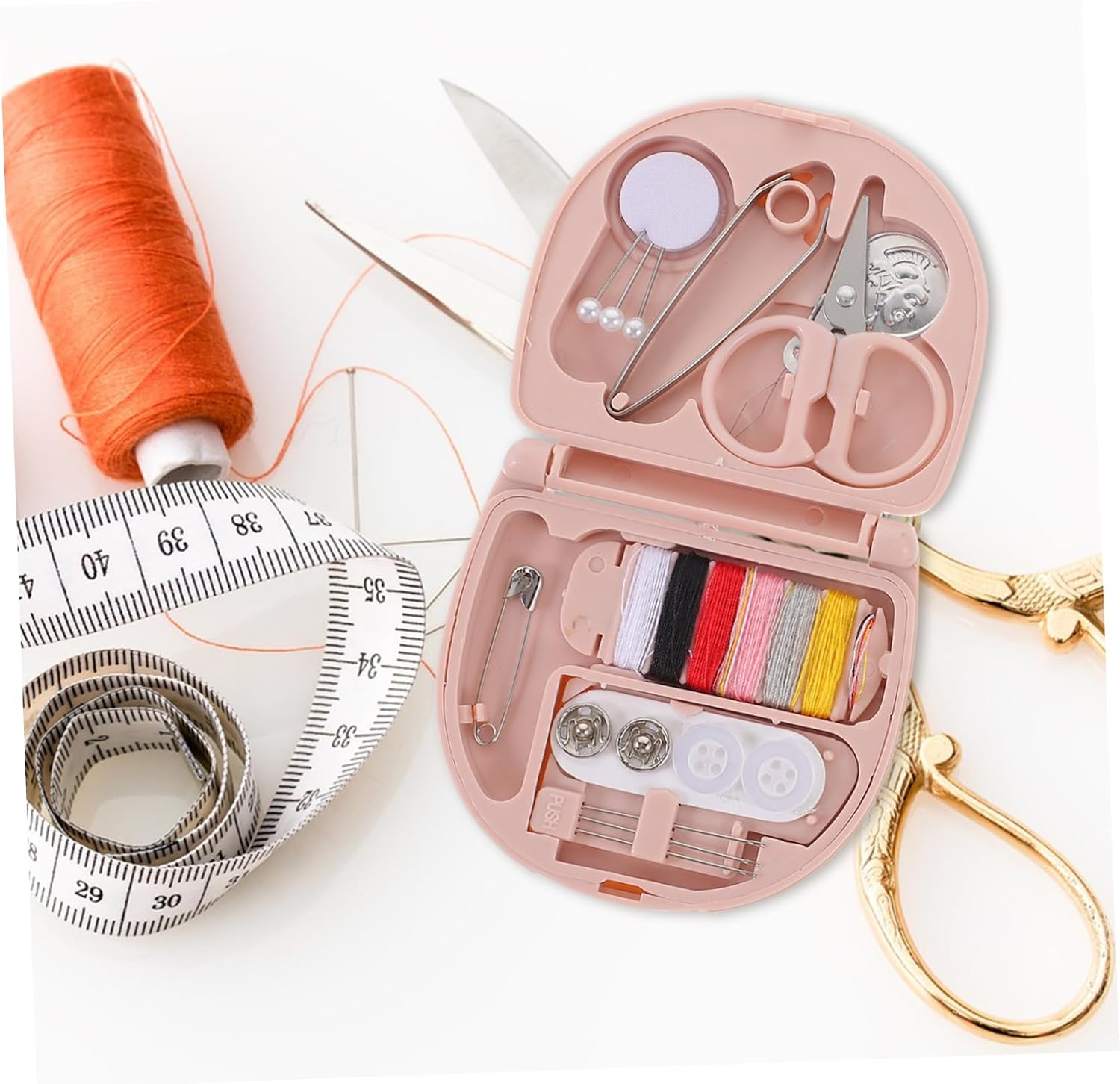 SEWACC Mini Sewing Kit for Household Use 8-Piece Portable Thread and Needle Set for Travel and DIY Projects for Beginners and Embroidery Enthusiasts