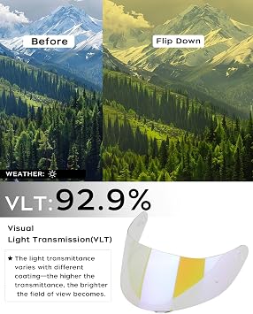 Soman K1S / K5 / K5S / K3 SV / K1 Visor Replacement, Fits Helmets with GT2 GT4 Hinge, Tinted Face Shield Anti-Scratch UV Protection Aftermarket (Transparent Revo Blue)