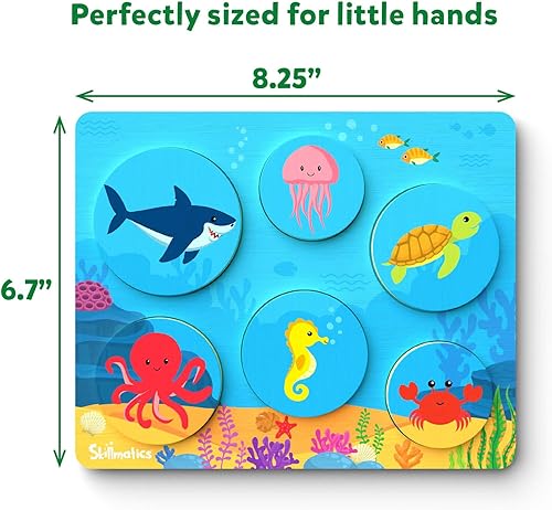 Miniatura 6 de Skillmatics Rompecabezas de clasificación de madera - Juguete de aprendizaje 3 en 1, rompecabezas de animales para niños pequeños y preescolares,