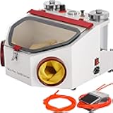 Vevor Sandblaster, Professional Lab Sandblaster With 2 Pens & 2 Tanks, Dental Sandblasting Equipment With Led and Glass Window for Surface Treatment of Materials