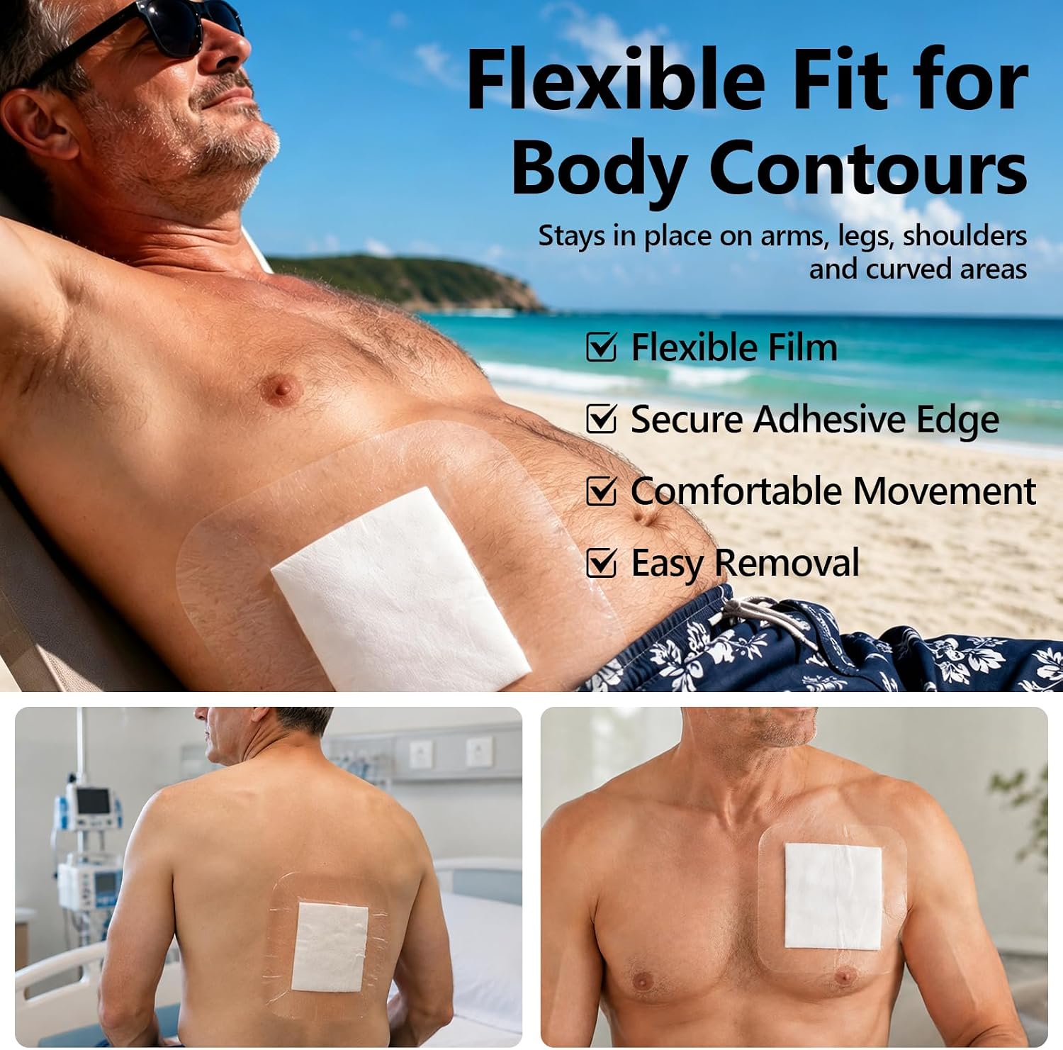 20 Pack Waterproof Wound Cover 10x12 Inch - Large Transparent Waterproof Bandage Dressing for Shower, Post Surgery Incision Protection, PICC Line & Tattoo Aftercare, Adhesive Shower Protector