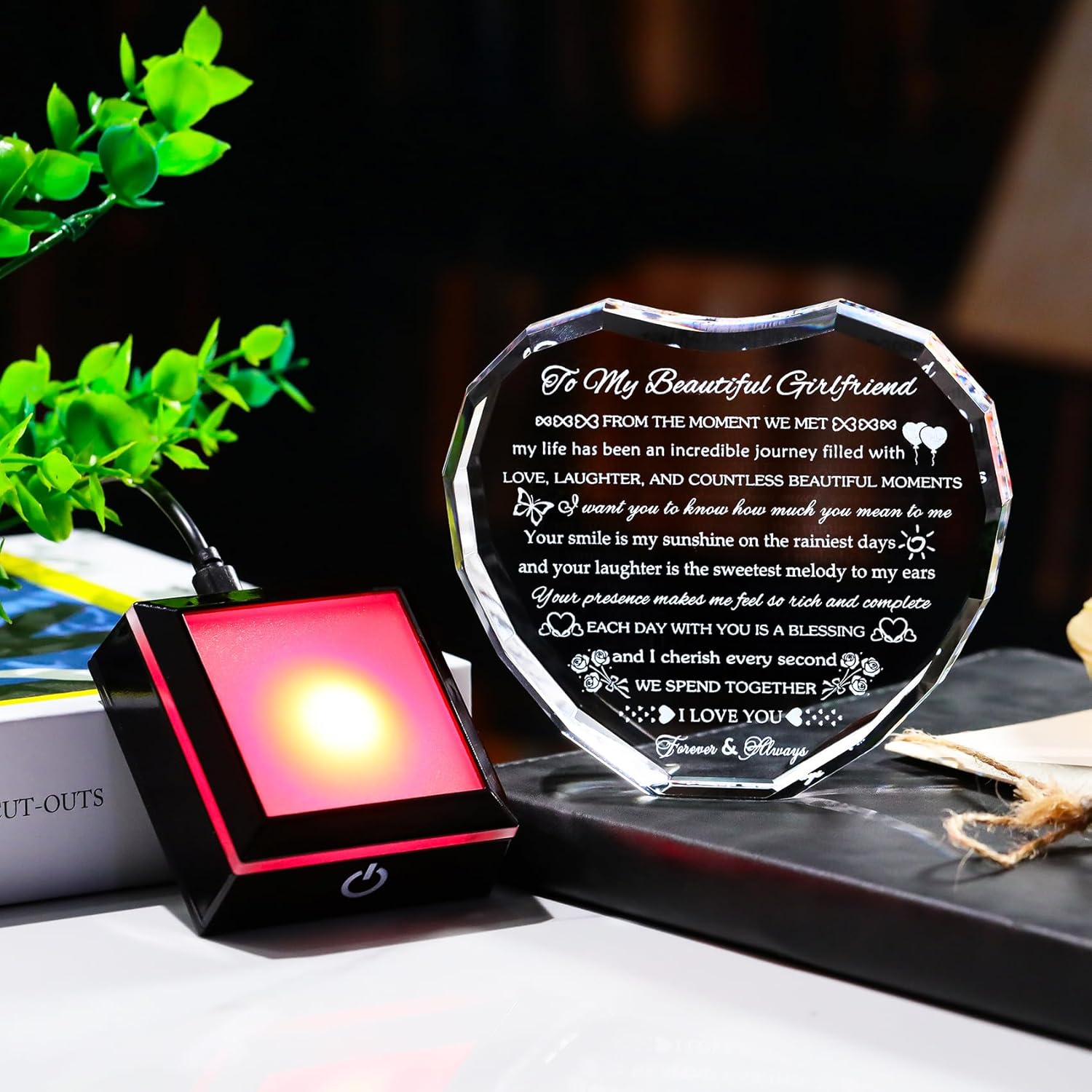 Gifts for Girlfriend with Colorful Base Girlfriend Anniversary Birthday Gifts from Boyfriend Crystal Heart Keepsake to My Girlfriend Romantic I Love You Gifts on Valentine Christmas - Image 4