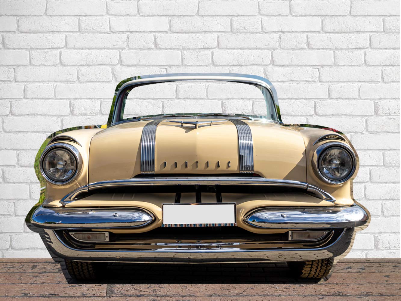 Photocall Personalizado para Bodas en Cartón Coche Clásico Marrón 224x136cm | Photocall Económico y Original | Photocall Troquelado