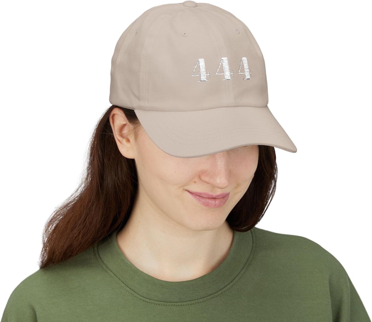 444 Angel Number Hat – Vintage Distressed Dad Hat, Embroidered Spiritual Baseball Cap, Unisex Cotton by Awareness Central™ Stone