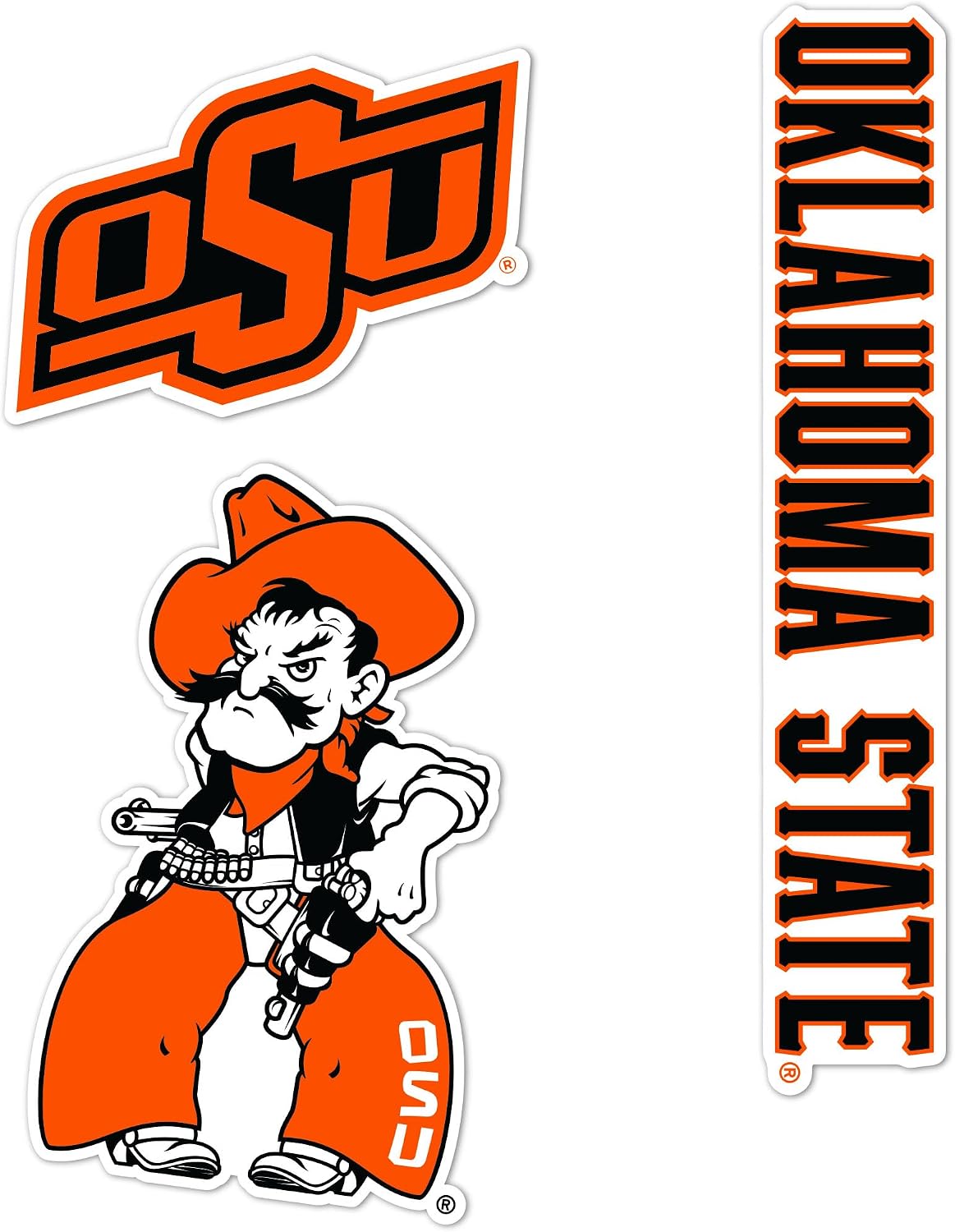 Desert Cactus Oklahoma State University WallStix OSU Cowboys Removable Wall Sticker 11x17 Vinyl Decal Indoor Outdoor Use (Design A)