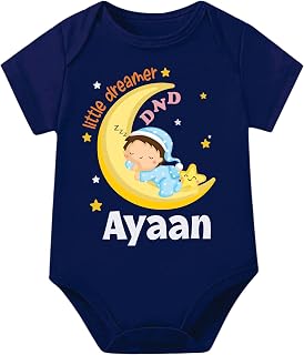 Lillypupp Personalised name pure cotton newborn romper dress for boys girls | (0-3-6-9-12 months) Price In India