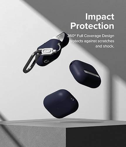 Miniatura 6 de Ringke Funda de silicona compatible con AirPods Pro 2, funda delgada y ligera diseñada para AirPods Pro de 2 generación, color azul medianoche