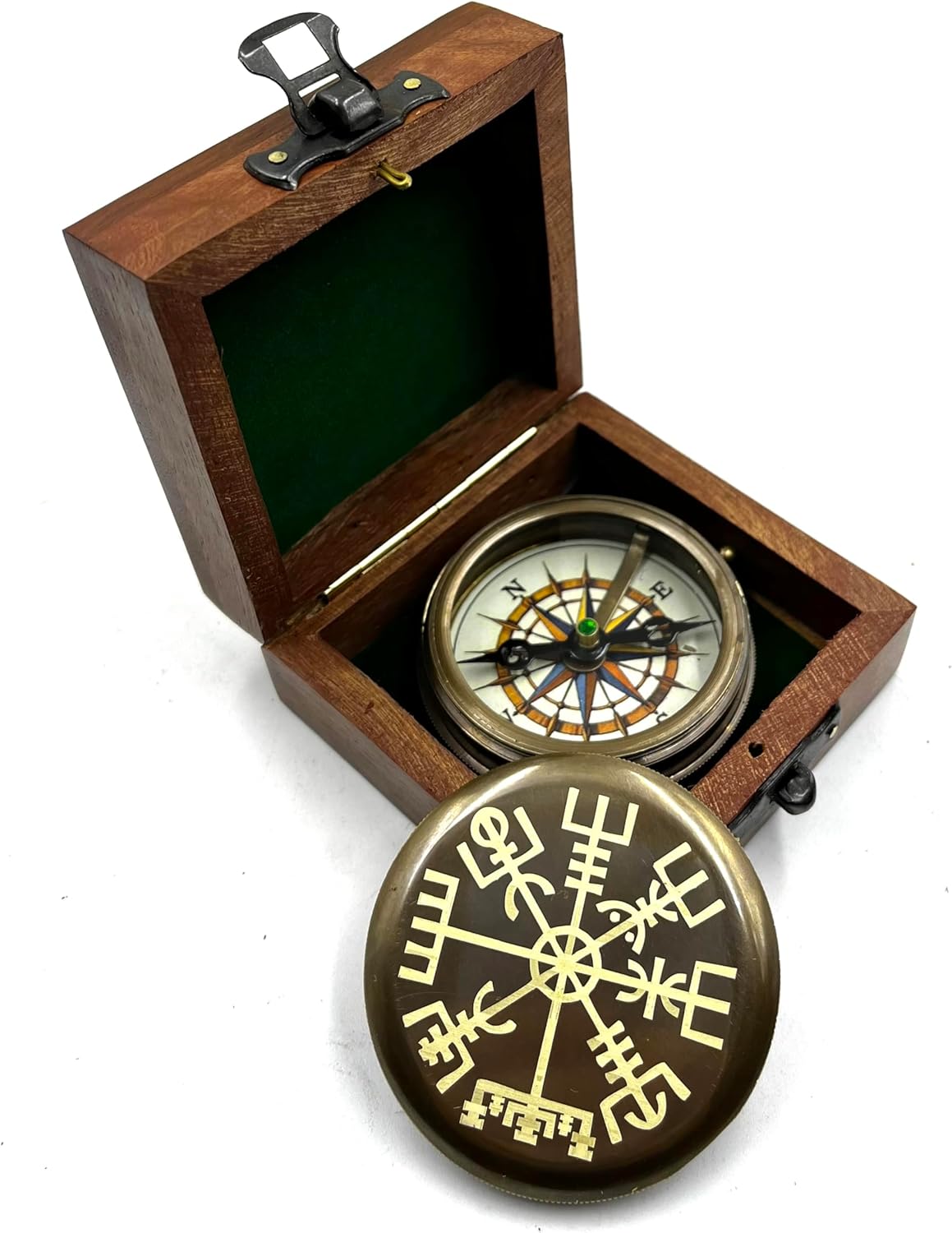Viking Compass Lid Nautical Brass Compass, Groomsmen Gift, Husband Gift, GIF for Travelers