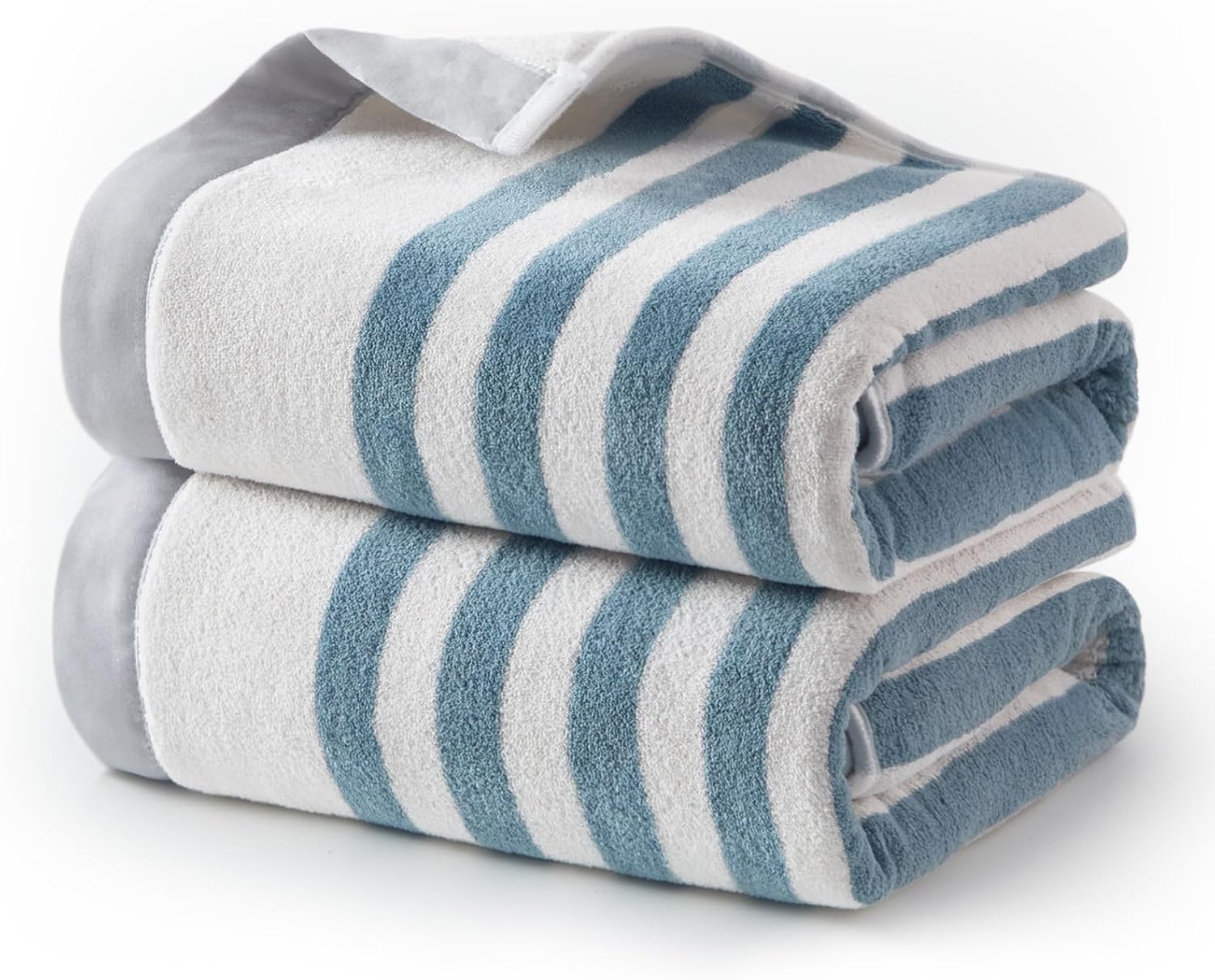 ecolook Blue Bath Towel Set of 2, 27.5x59 inch Microfiber Bath Towels for Body, Absorbent & Soft Large Shower Towels for Bathroom,Hotel,Spa-Blue