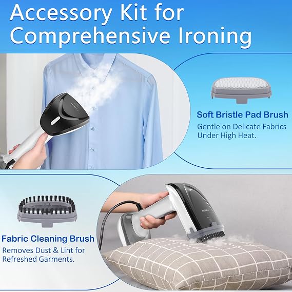 NTAYDZSW 1800W Handheld Garment Steamer for Clothes, 20s Fast Heat-Up Portable Travel Steamer, 300ml Water Tank, Anti-Leak Fabric Wrinkle Remover with Auto-Off for Home and Office