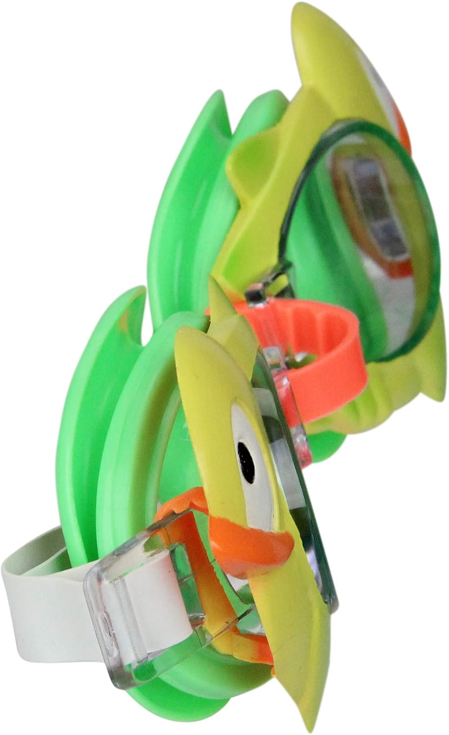 Yellow and Green Duck Frame Swimming Pool Goggles for Children